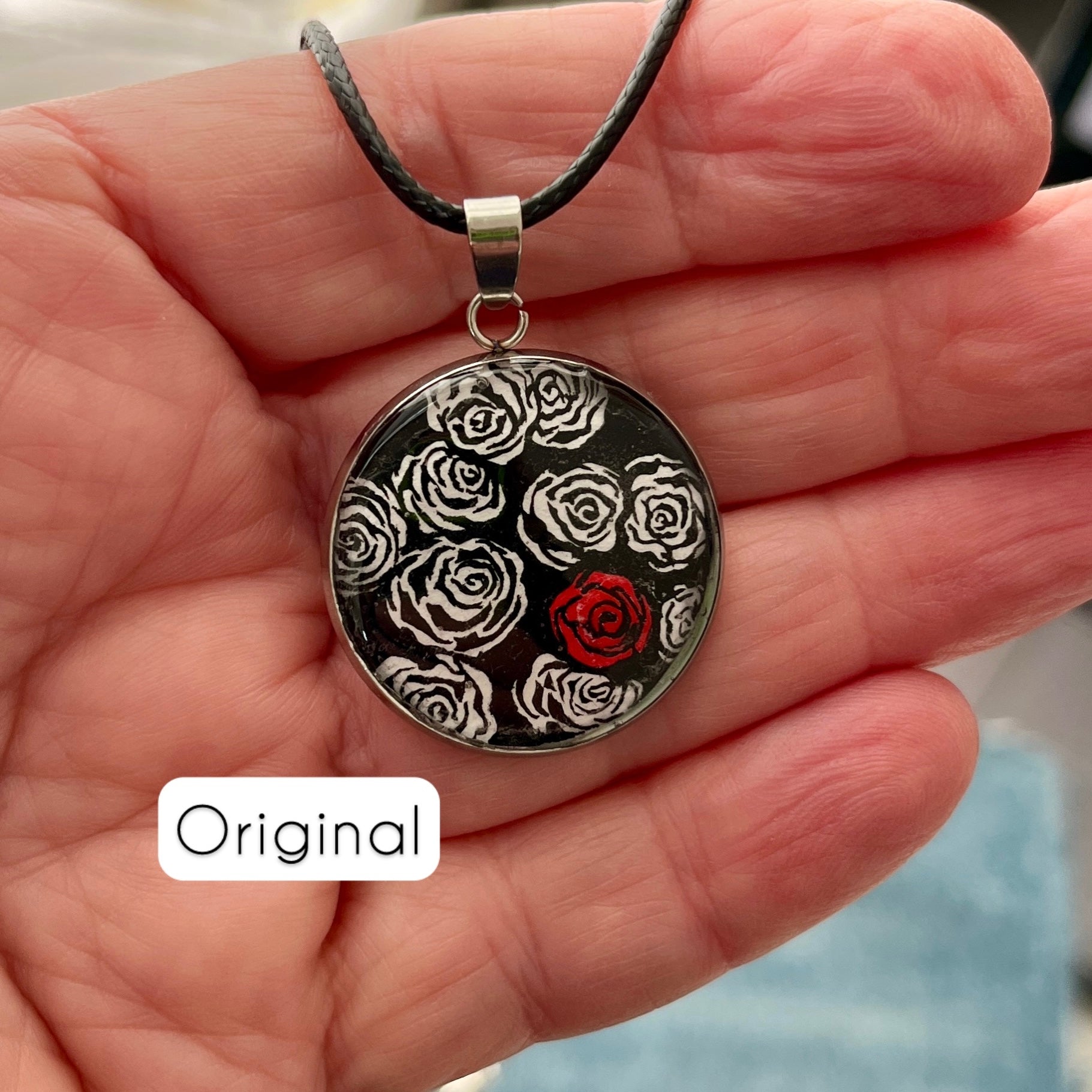 Original watercolour or limited edition print necklace - imperfect