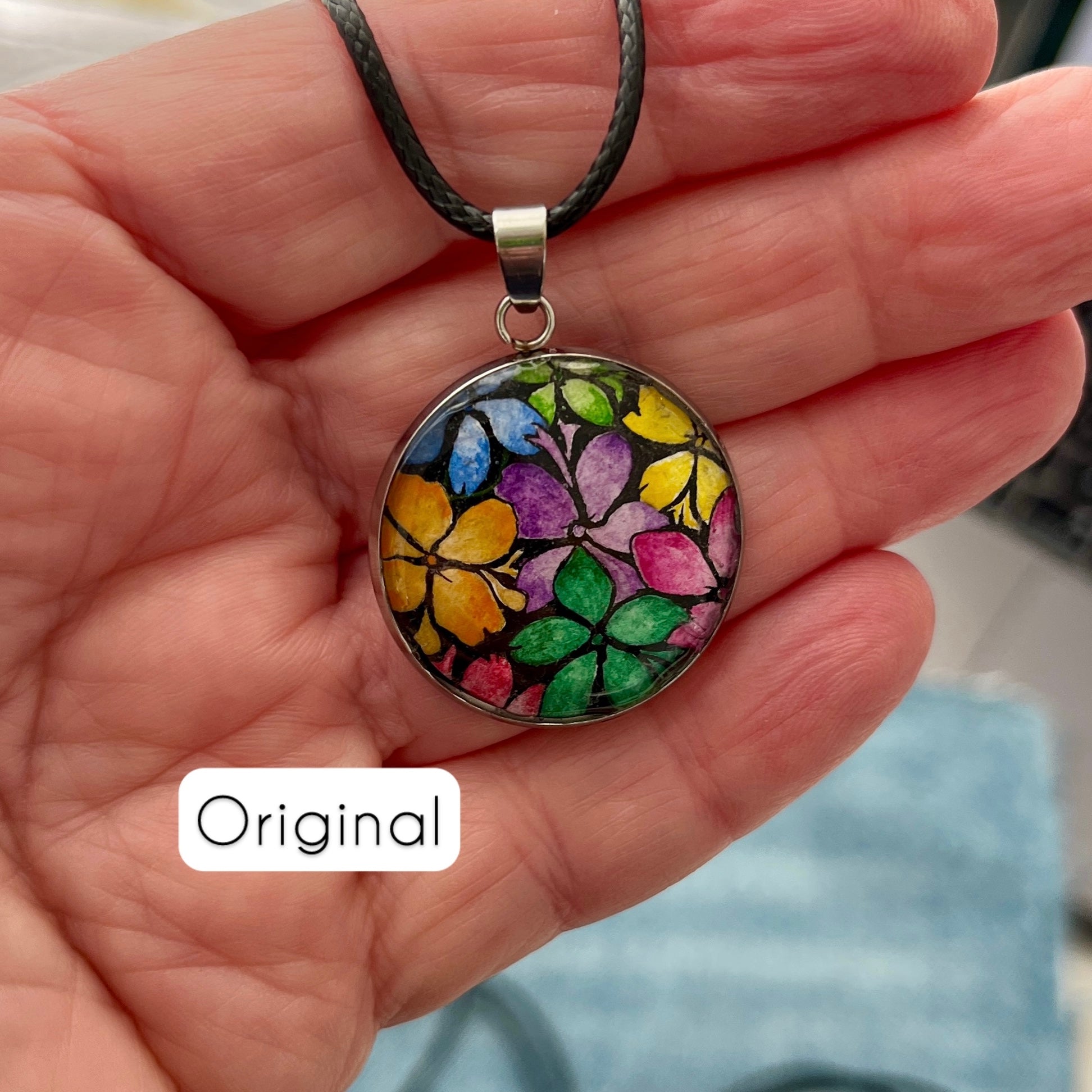 Original watercolour or limited edition print necklace - imperfect