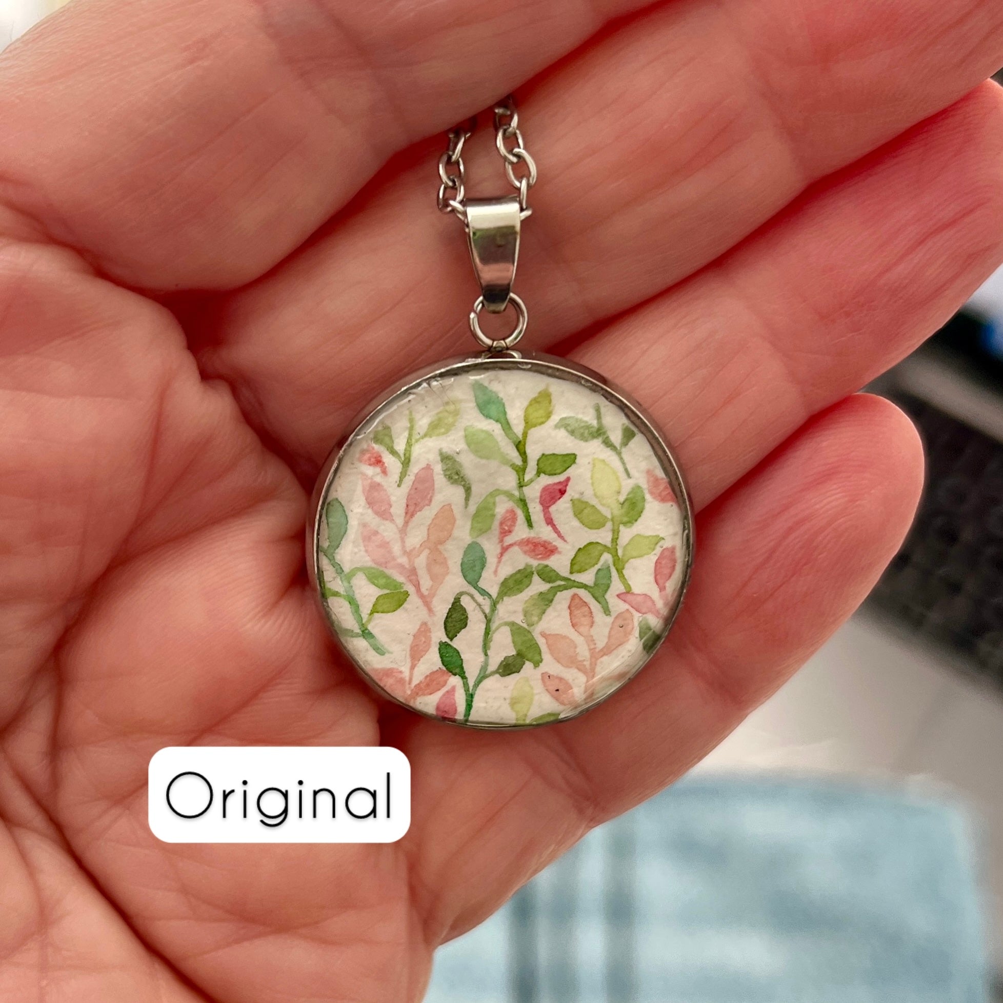 Original watercolour or limited edition print necklace - imperfect