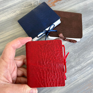 Maxi handmade mini journal in genuine leather or PVC leatherette - blank pages