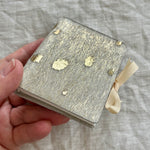 Maxi handmade journal in printed metallic on hair-on-hide leather - blank pages