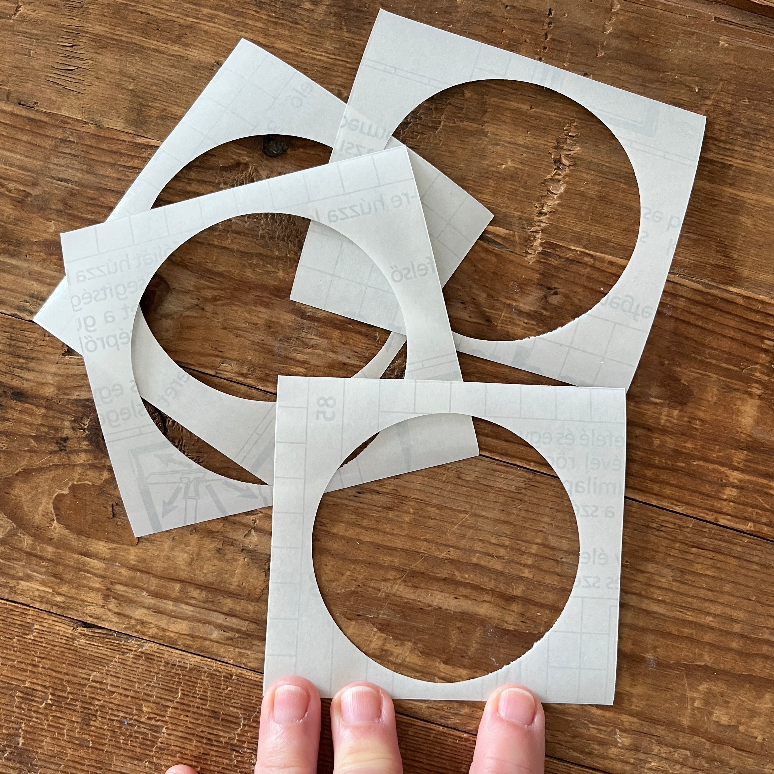 Clear tape circle template 3 inch (76mm) x 5