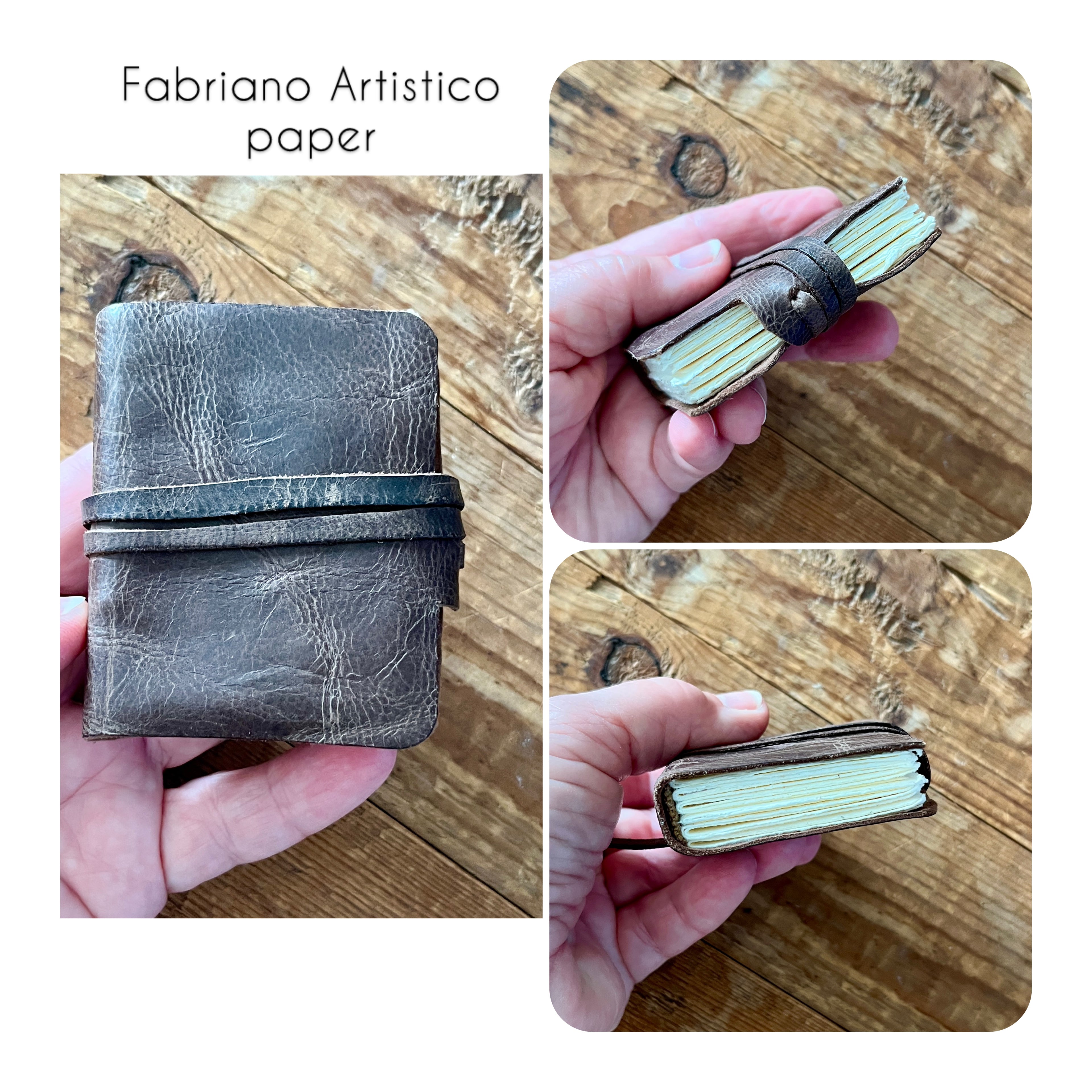 Midi handmade journal with leather cover - blank pages