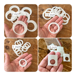 Clear tape circle template set No 2 -  0.6, 1, 1.5 and 2 inch x 10 of each