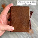 Jumbo handmade mini journal in genuine leather or PVC leatherette - blank pages