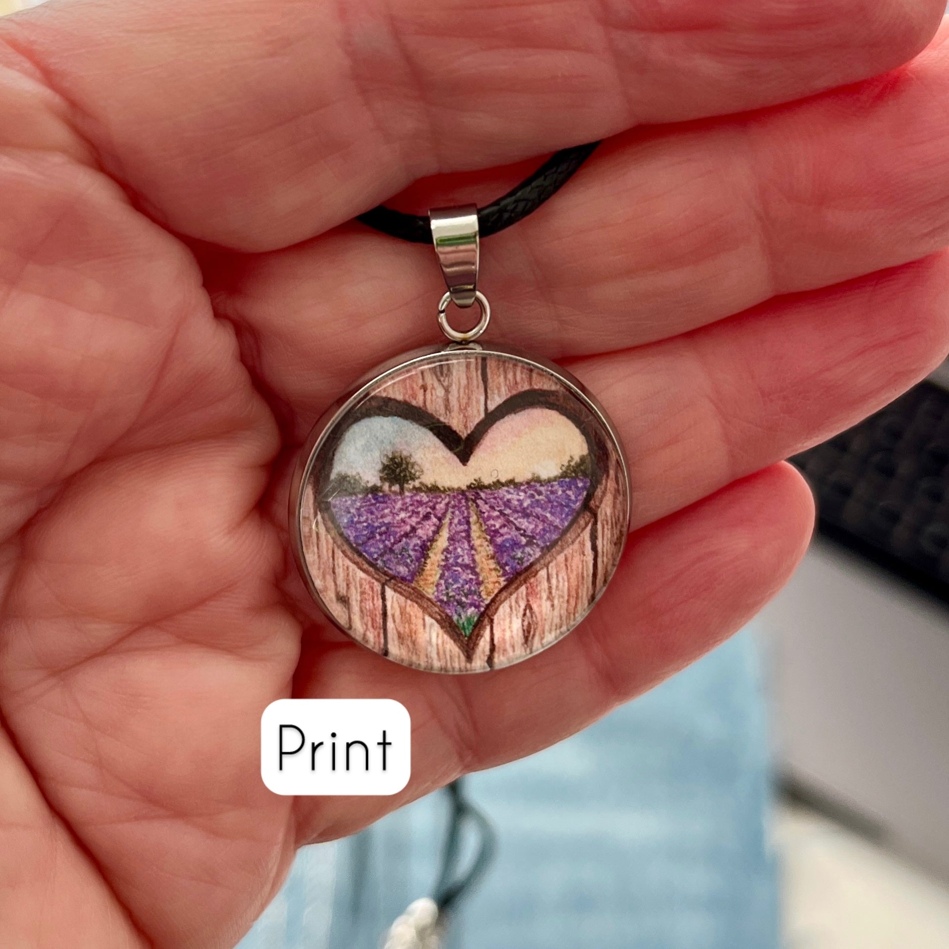 Original watercolour or limited edition print necklace - imperfect