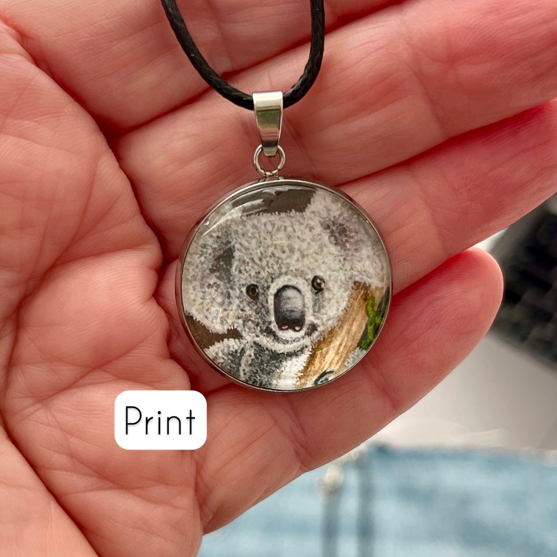 Original watercolour or limited edition print necklace - imperfect