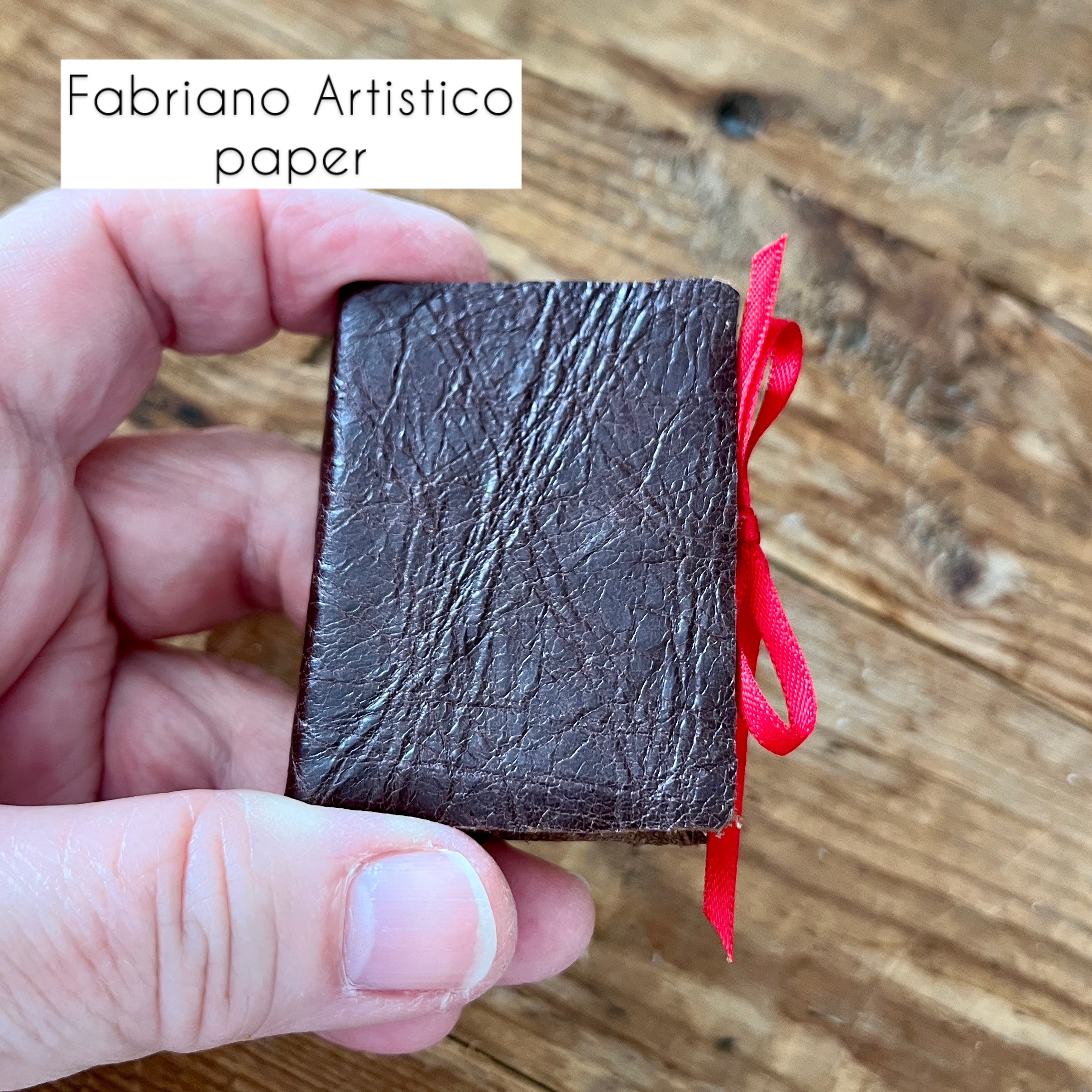 Mini handmade journal with genuine leather cover - blank pages