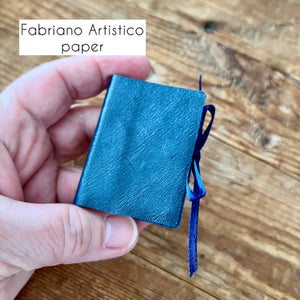 Mini handmade journal with genuine leather cover - blank pages