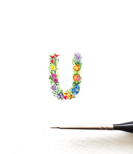 Flower Alphabet U