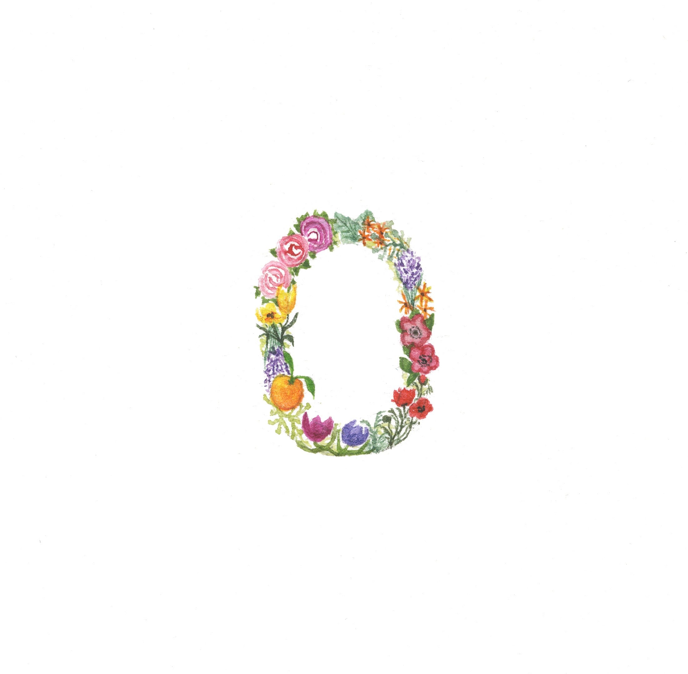 Flower Alphabet O