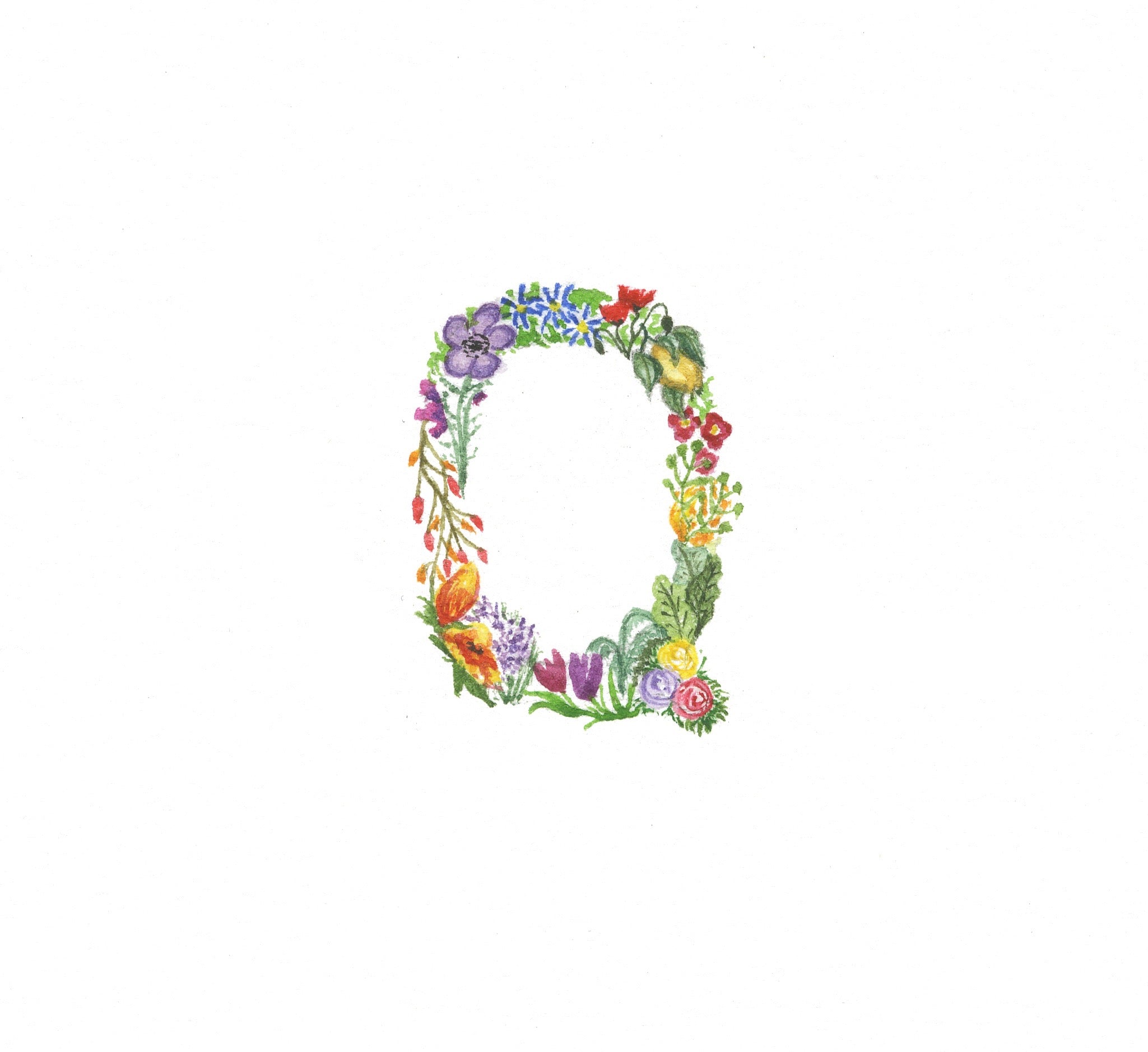 Flower Alphabet Q