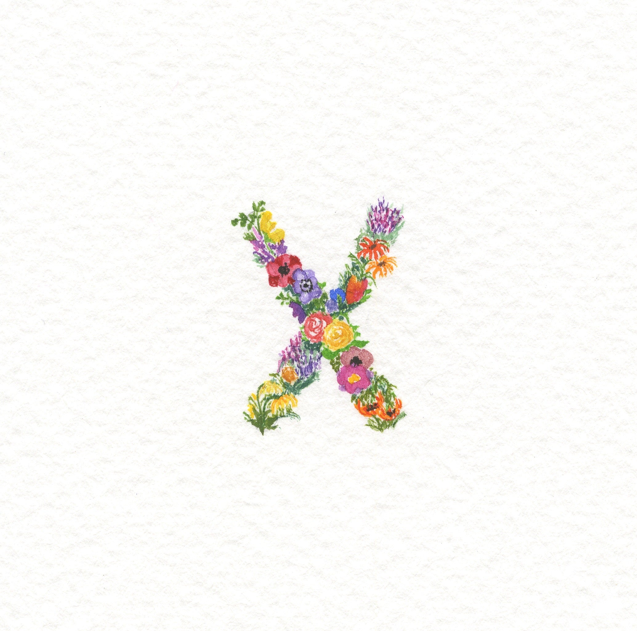 Flower Alphabet X